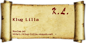 Klug Lilla névjegykártya